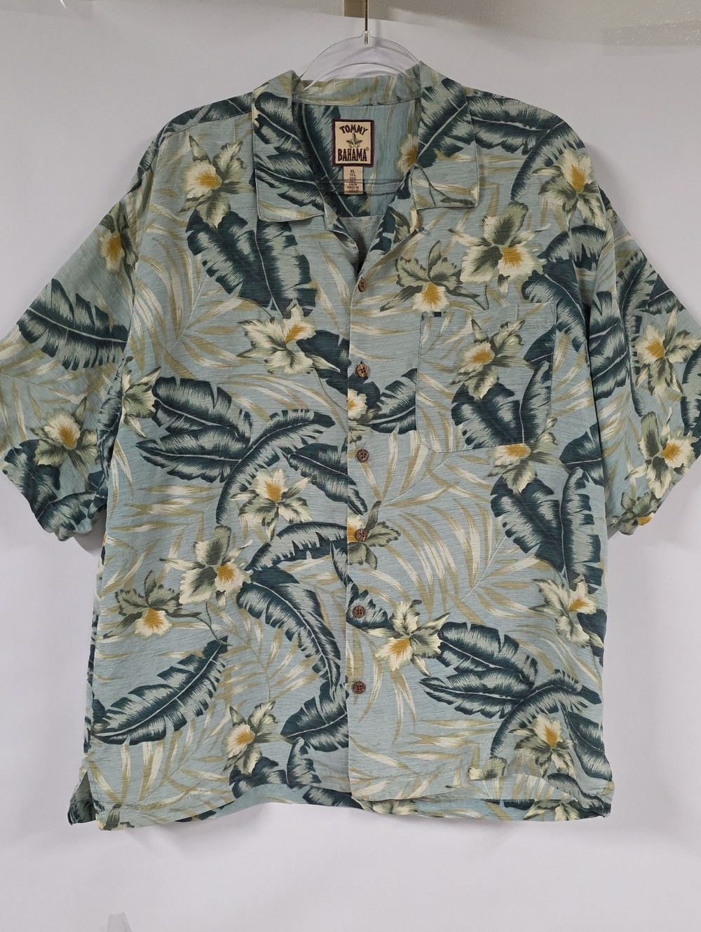Tommy Bahama Men's Silk Linen Blend Hawaiian Button-Down Shirt, Aloha, Sz XL